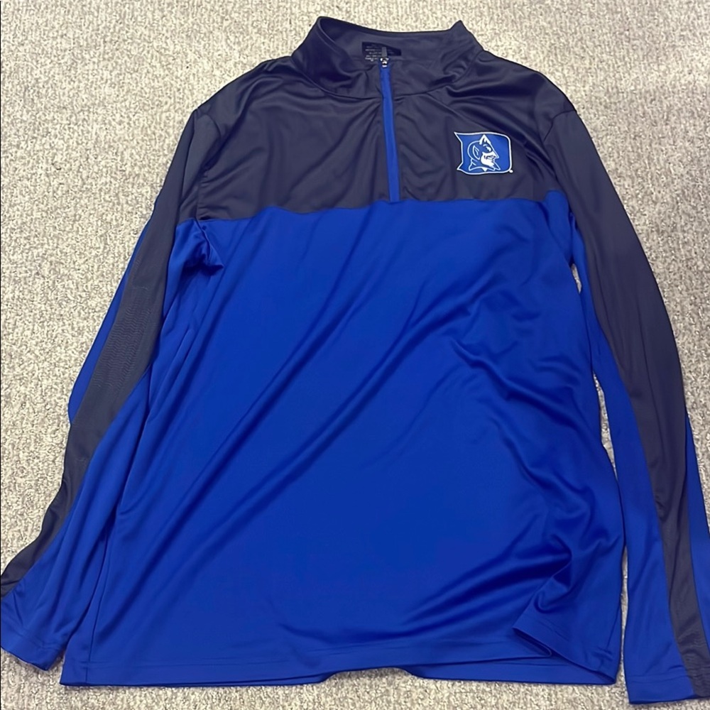 DUKE University Blue and Grey Quarter-Zip Jacket Large